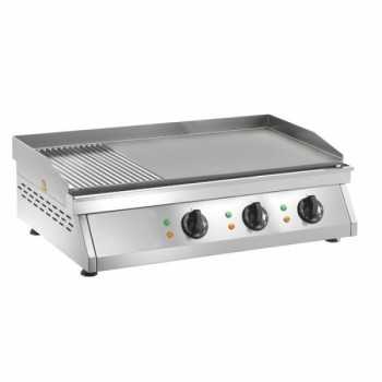 PLAQUE DE CUISSON ÉLECTRIQUE - PLAQUE LISSE ET NERVURÉE - L.84 x P.50 x H.20 cm