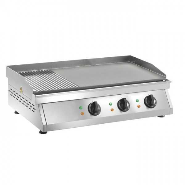 PLAQUE DE CUISSON ÉLECTRIQUE - PLAQUE LISSE ET NERVURÉE - L.84 x P.50 x H.20 cm