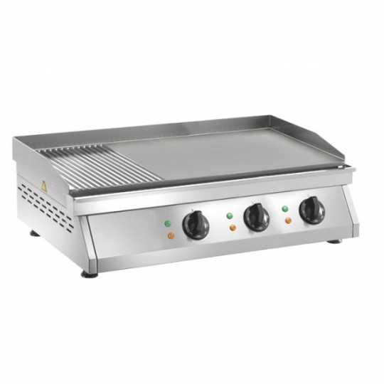 PLAQUE DE CUISSON ÉLECTRIQUE - PLAQUE LISSE ET NERVURÉE - L.84 x P.50 x H.20 cm