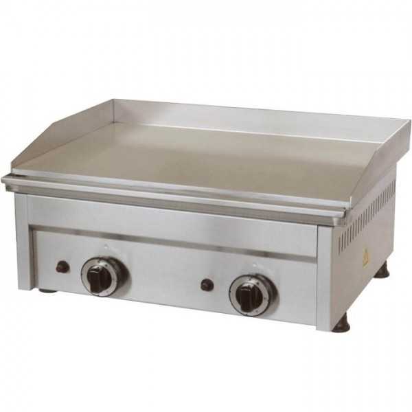 PLAQUE À FRITER À GAZ - PLAQUE LISSE - L.60 x P.45 x H.27,5 cm