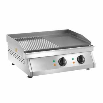 PLAQUE DE CUISSON ÉLECTRIQUE - PLAQUE LISSE ET NERVURÉE - L.60 x P.50 x H.20 cm