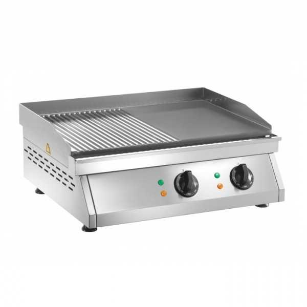 PLAQUE DE CUISSON ÉLECTRIQUE - PLAQUE LISSE ET NERVURÉE - L.60 x P.50 x H.20 cm