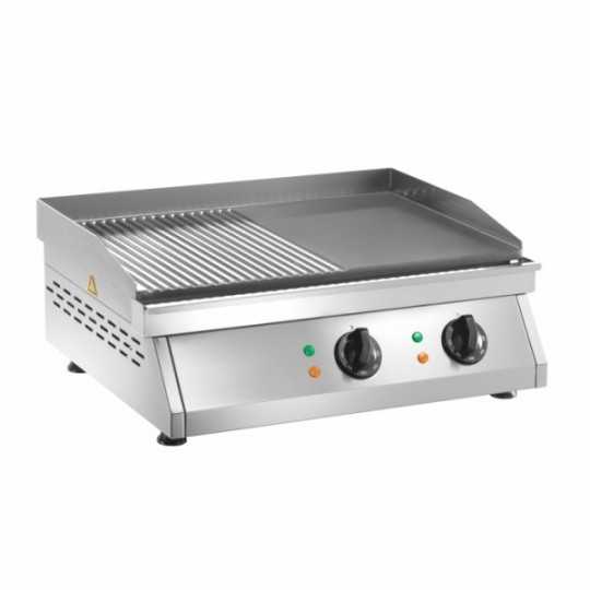 PLAQUE DE CUISSON ÉLECTRIQUE - PLAQUE LISSE ET NERVURÉE - L.60 x P.50 x H.20 cm