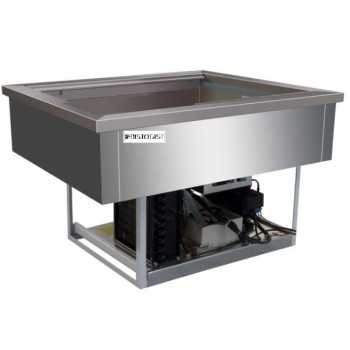 CUVE INOX RÉFRIGÉRÉE ENCASTRÉE (- 5 / +5 °C) - 3 CUVES GN 1/1