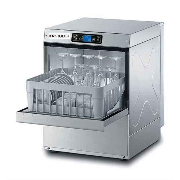 Lave-verres électronique H.66 cm - Panier carré 40x40 cm - Hauteur max verre 24 cm / assiette 26 cm