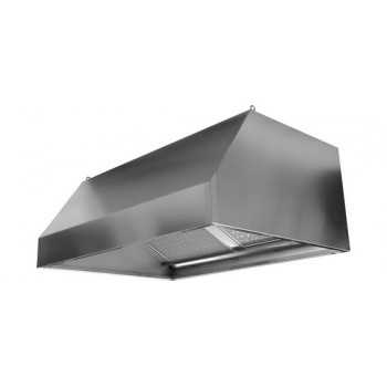 HOTTE MURALE CARRÉE EN ACIER INOXYDABLE AVEC FILTRES À LABYRINTHE ET MOTEUR - D.70 cm