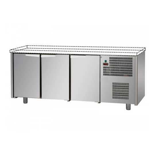 TABLE RÉFRIGÉRÉE EN INOX 3 PORTES SANS PLAN DE TRAVAIL - D.60 cm