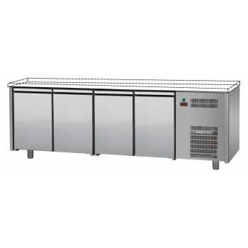 TABLE RÉFRIGÉRÉE EN INOX 4 PORTES SANS PLAN DE TRAVAIL - D.60 cm
