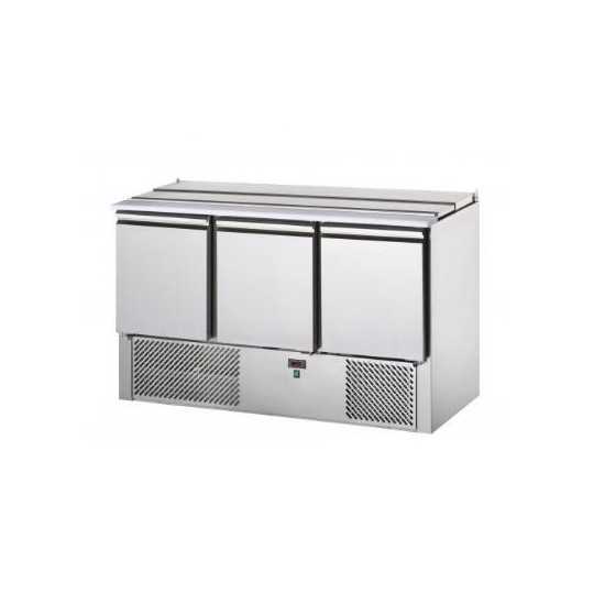 SALADETTE 3 PORTES AVEC COUVERCLE EN ACIER INOXYDABLE
