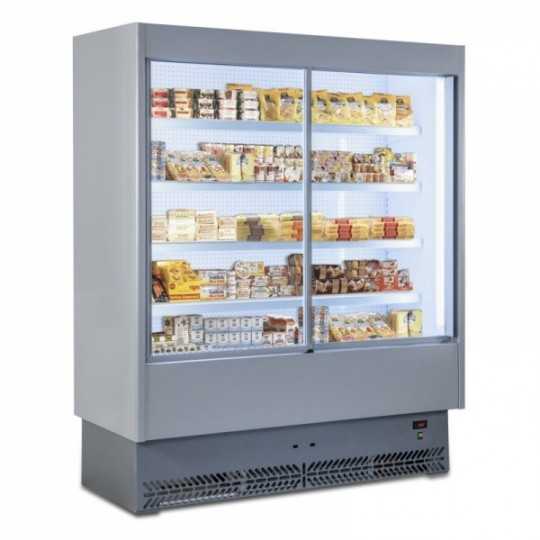 VITRINE RÉFRIGÉRÉE MURALE POUR CHARCUTERIE ET PRODUITS LAITIERS AVEC PORTES COULISSANTES - PROFONDEUR 80 cm