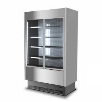 VITRINE RÉFRIGÉRÉE MURALE POUR CHARCUTERIE ET PRODUITS LAITIERS AVEC PORTES COULISSANTES - PROFONDEUR 80 cm