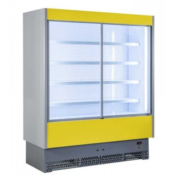 VITRINE À VIANDE RÉFRIGÉRÉE MURALE AVEC PORTES COULISSANTES - PROFONDEUR 80 cm