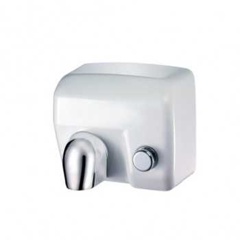 SÈCHE-MAINS ÉLECTRIQUE HAMET BLANC AVEC BOUTON POUSSOIR ET RÉSISTANCE