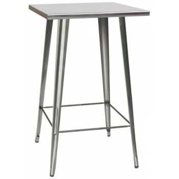 TABLE Structure en métal verni transparent L 65 x P 65 x H 107 cm. Modèle 1267