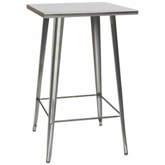 TABLE Structure en métal verni transparent L 65 x P 65 x H 107 cm. Modèle 1267