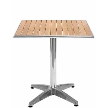 Table carrée avec base en aluminium