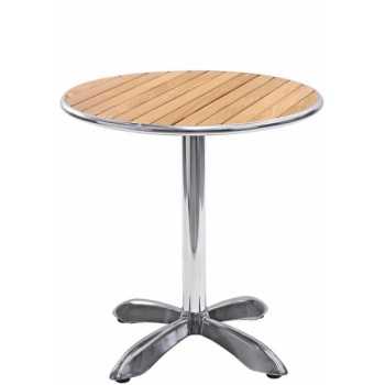 Table ronde avec base en aluminium