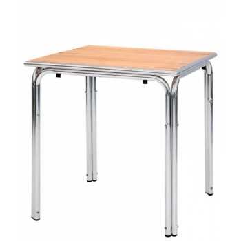 Table carrée avec base en aluminium
