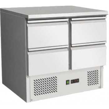 SALADETTE REFRIGERATA STATICA IN ACCIAIO INOX CON 4 CASSETTI - Temperatura 2 / 8 gradi - Dimensioni L.90 x P.70 x H.87 cm (cod. 