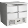 STATIC REFRIGERATED SALADETTE IN STAINLESS STEEL WITH 4 DRAWERS - Temperature 2 / 8 degrees - Dimensions L.90 x D.70 x H.87 cm (
