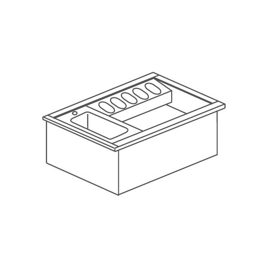 BUILT-IN COCKTAIL WORKSTATION WITH STAINLESS STEEL SINK