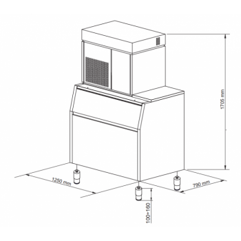 RÉSERVOIR DE 350 kg POUR MACHINES À GLACE EN ÉCAILLES