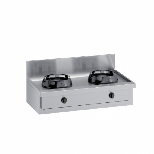 CUISINIÈRE WOK DE COMPTOIR AVEC CANAL ARRIÈRE ET À L'ÉTAGE