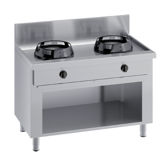 CUCINA WOK SU VANO CON CANALE POSTERIORE E ALZATINA