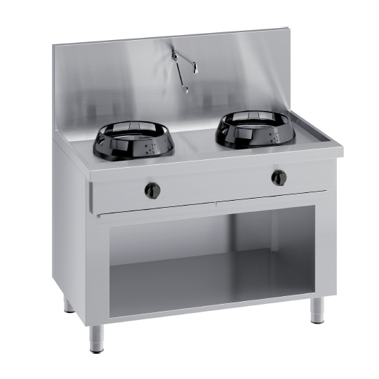 WOK KITCHEN ON CABINET WITH LEVER TAP AND REAR CHANNEL