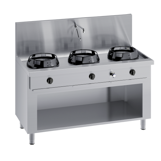 CUCINA WOK SU VANO CON RUBINETTO A LEVA