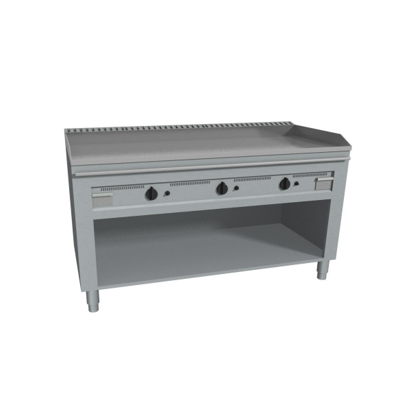 TEPPANYAKI SUR COMPARTIMENT À GAZ AVEC DOSSIER - PLAQUE CHROMÉE