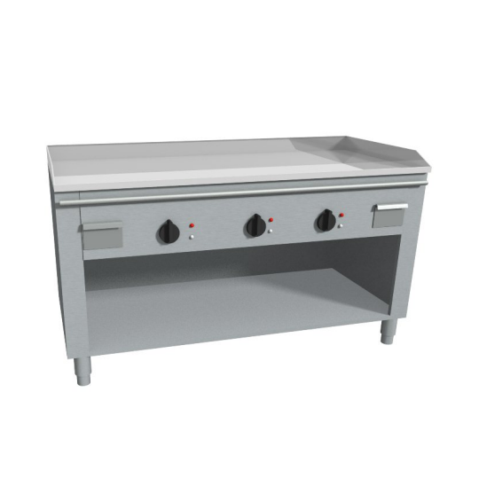 TEPPANYAKI SUR ARMOIRE ÉLECTRIQUE AVEC DOSSIER - PLAQUE CHROMÉE