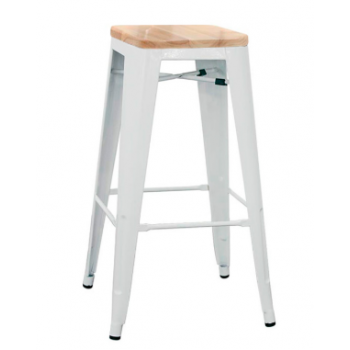 Tabouret en métal peint avec assise en bois Modèle 1082