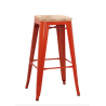 Painted metal stool with wooden seat Model 1082