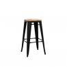 Painted metal stool with wooden seat Model 1082