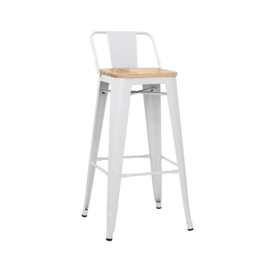 Tabouret en métal peint avec assise en bois Modèle 1083