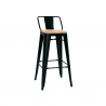 Painted metal stool with wooden seat Model 1083
