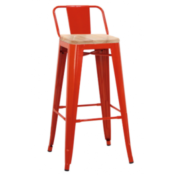 Tabouret en métal peint avec assise en bois Modèle 1083