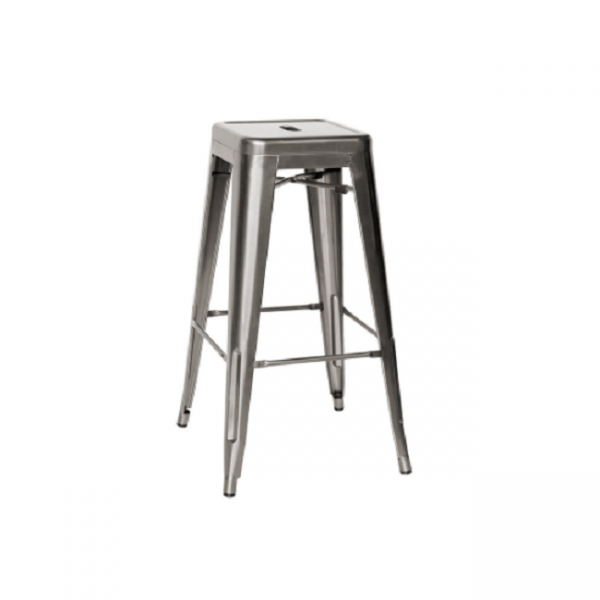 Tabouret en métal peint et vernis transparent Modèle 966