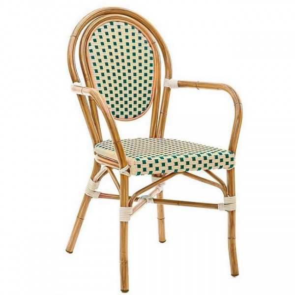 Fauteuil en aluminium bambou peint