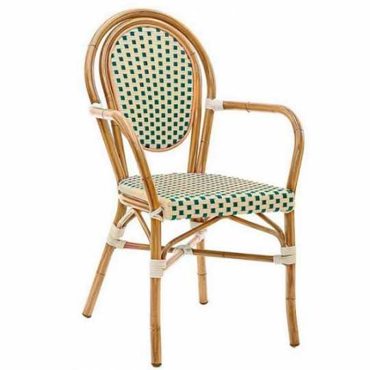 Fauteuil en aluminium bambou peint