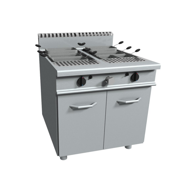 CUISEUR À PÂTES À GAZ AVEC 2 CUVES - 40 + 40 L