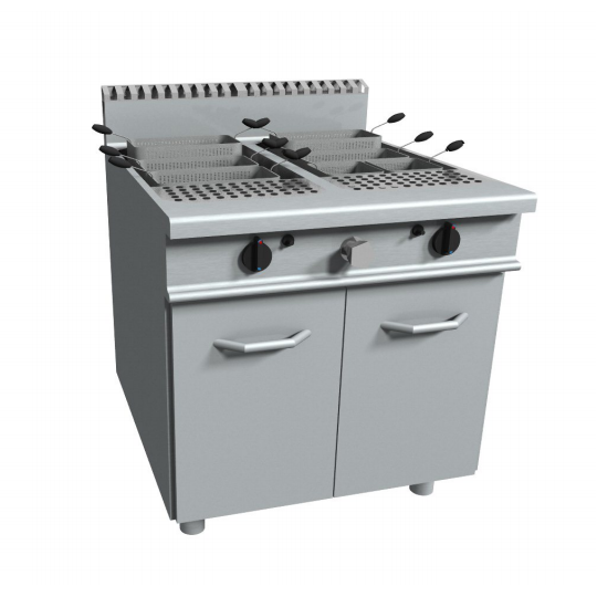 CUISEUR À PÂTES À GAZ AVEC 2 CUVES - 40 + 40 L