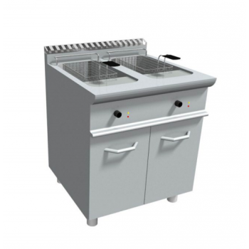 FRITEUSE ÉLECTRIQUE À DEUX CUVES SUR MEUBLE - 17 + 17 L