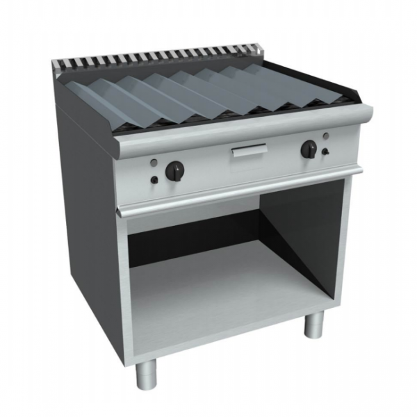 GRIL À PIERRES DE LAVE À GAZ SUR PLACARD - L.80 x P.70 x H.85 cm