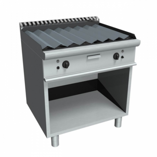 GRIL À PIERRES DE LAVE À GAZ SUR PLACARD - L.80 x P.70 x H.85 cm