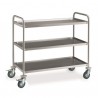 3-TIER STAINLESS STEEL SERVING TROLLEY
