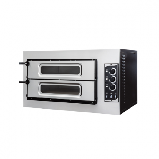 FOUR ÉLECTRIQUE POUR 2 PIZZAS DE 45 cm AVEC DEUX CHAMBRES ET PORTES VITRÉES