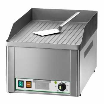 Plaque de cuisson électrique avec plaque nervurée chromée pour plan de travail