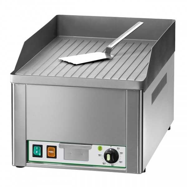 Plaque de cuisson électrique avec plaque nervurée chromée pour plan de travail